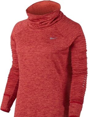 Nike Women’s Running Top Marled Funnel Neck Orange